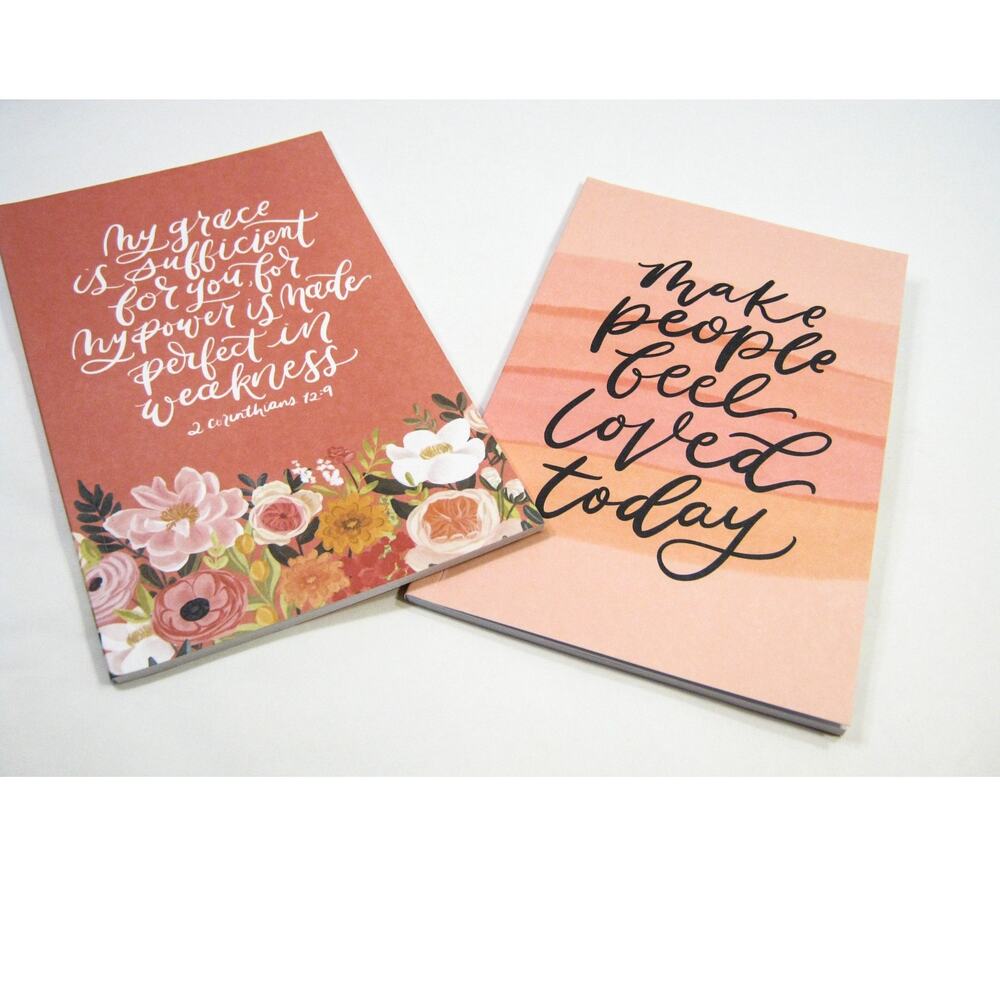 Set of 2 Religious Spiritual Motivational Travel Journals Notebooks Diary